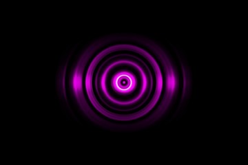 Dark purple ring with sound waves oscillating, abstract background