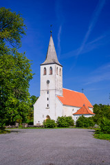 Fototapeta na wymiar Sightseeing of Hiiumaa island. Puhalepa Church is a popular landmark, Hiiumaa island, Estonia