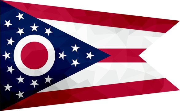 Ohio polygonal flag. Mosaic modern background. Geometric design