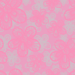 Fototapeta na wymiar Vector seamless hand drawn doodle floral pattern.