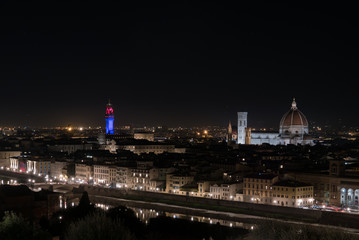 Fototapeta na wymiar Panoramic night view of Florence from Piazzale Michelangelo