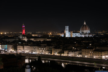 Fototapeta na wymiar Panoramic night view of Florence from Piazzale Michelangelo
