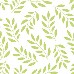 Floral seamless pattern with branches and leaves. Vector illustration.