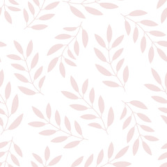 Fototapeta premium Floral seamless pattern with branches and leaves. Vector illustration.