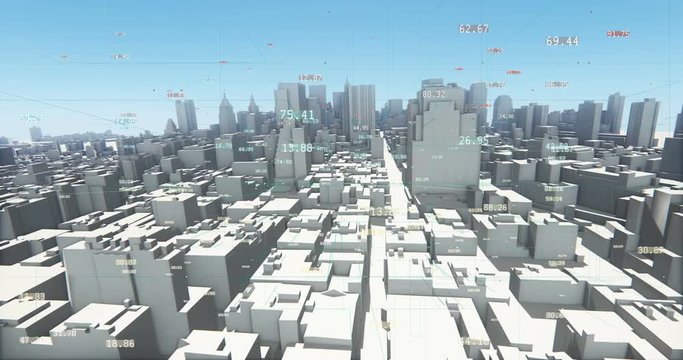 4k flying through 3d urban building and skyscrapers,a financial tech digital data globe,tech network,complexity and data flood of modern digital age.Business figures.economic index,Stock Market.