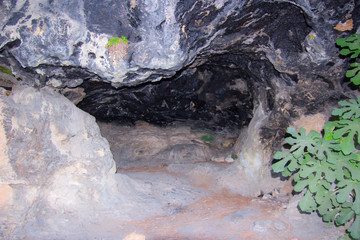 A cave in mountain.