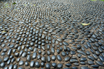 Pebble pavement in Funchal, Madeira.