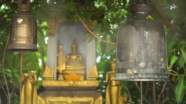 Bells Hanging in Buddhist Temple - Wat Saket in Bangkok, Thailand