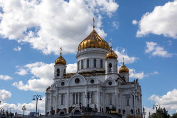 Fototapeta na wymiar Magnificent Cathedral In Honor Of Christ The Savior In Moscow