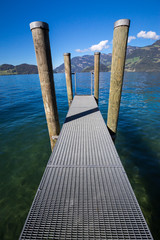 Pontoon on a lake in Switzerland