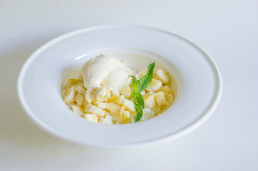 Banana with cream cheese