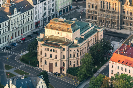 F.X Salda Theater in Liberec on aerial shot