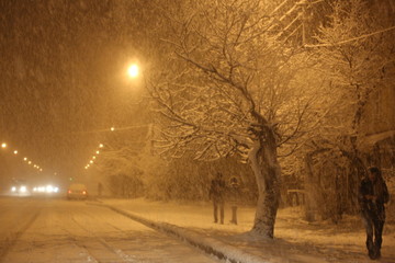 city road in winter