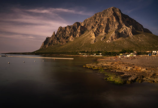 Cornino beach and mount Cofano (Custonaci, Trapani, Sicily, Italy)