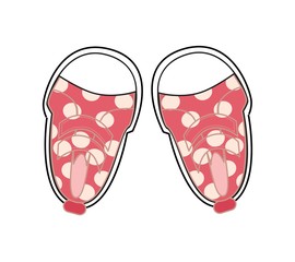 Illustration of cute pink shoes with pattern.