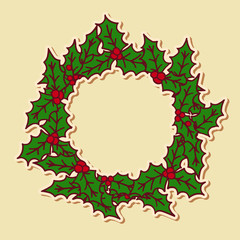 Christmas doodle wreath