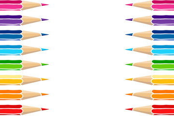 Hand drawn multicolor pencils frame