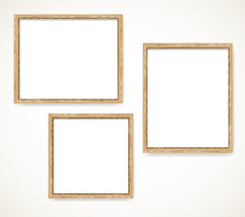 Wood blank frames set illustration