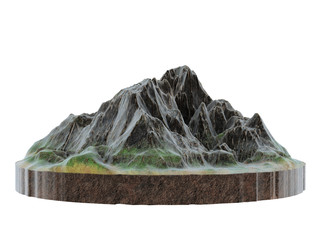 stylized image of a mountain ridge on an isolated white background. 3d illustration
