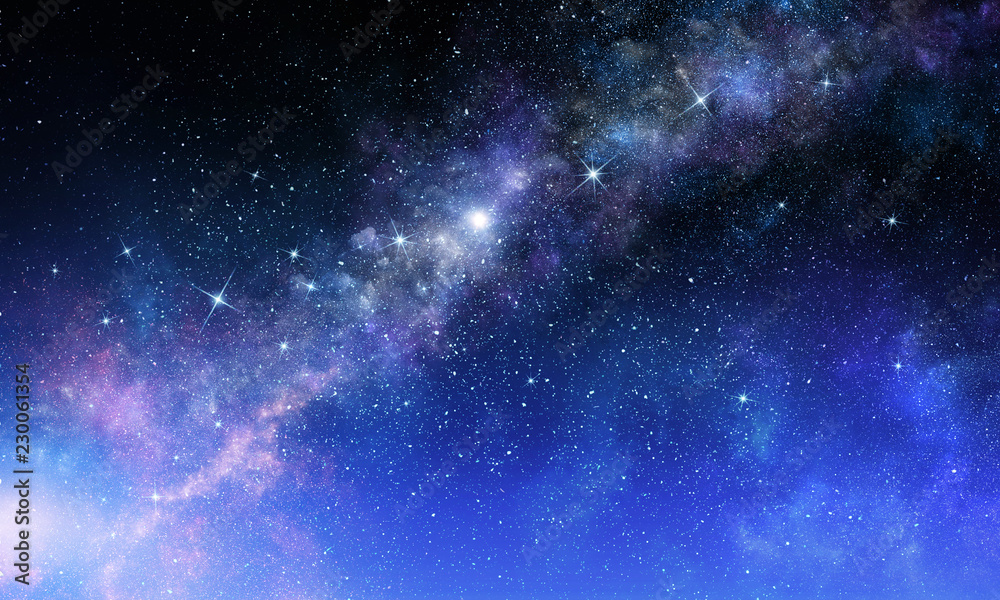 Wall mural starry sky in open space