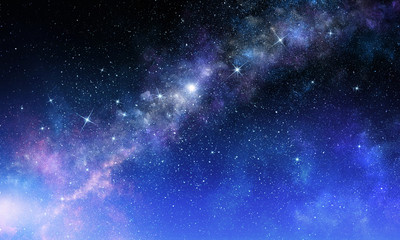 Fototapeta na wymiar Starry sky in open space