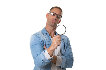 present young guy with modern casual clothes and white background