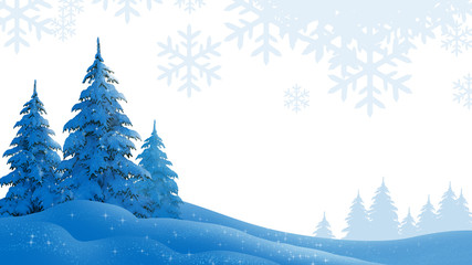 Winter landscape illustration