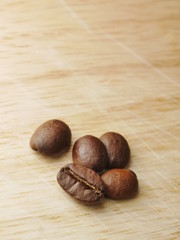 Many roasted coffee beans