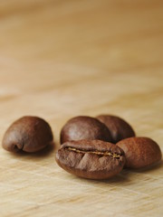 Many roasted coffee beans