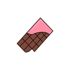 Hand drawn chocolate icon in doodle style . Vector illustration suitable for templates, posters, greeting cards.