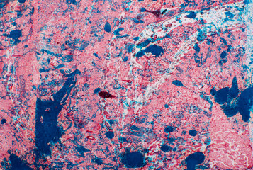 Abstract background for text or image. Ebru technique. Modern art. Marbled paper. Marbleized effect. Marble paper texture. Pink and blue.