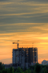 Construction on sunset