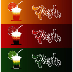 fresh citrus fruit juice vector illustration