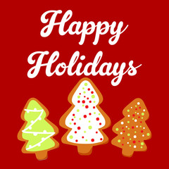 happy holidays post card illustration