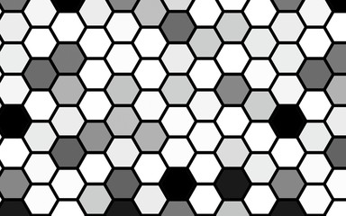 Black honeycomb with a gradient color. Isometric geometry. 3D illustration