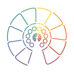 Semicircle from Lines infographic 10 positions