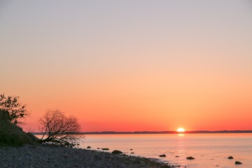 beautiful seascape sunset, condolence card