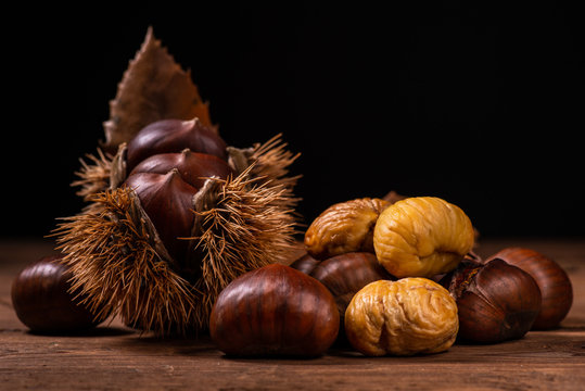 raw browns and roast chestnuts