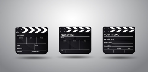 Slate of director film Collection. Illustration Vector EPS10.