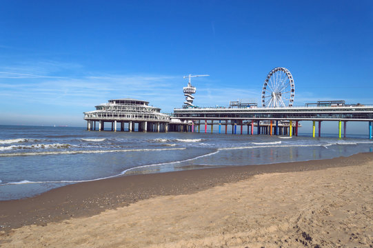 View On De Pier From Scheveningen Beach