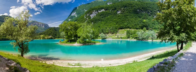 Crédence de cuisine en verre imprimé Lac / étang vue panoramique sur le lac Tenno