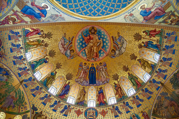 painted dome of Naval cathedral in Kronshtadt
