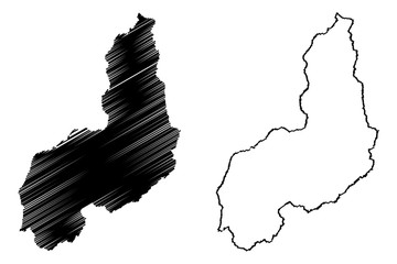 Piaui (Region of Brazil, Federated state, Federative Republic of Brazil) map vector illustration, scribble sketch Piauí map