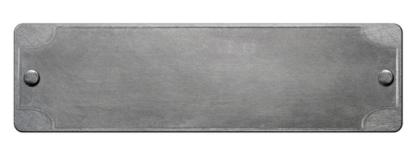Metal plate with rivets on white background
