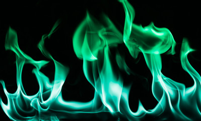 beautiful flame of green and blue color