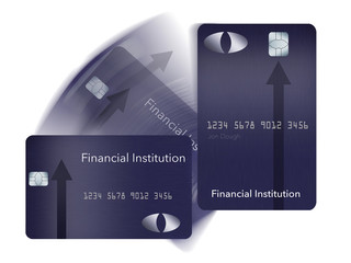 EMV chips have led to a redesign of some credit cards to a vertical or portrait format. Here is a mock generic credit card that is in the new vertical orientation.