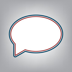 Speech bubble icon. Vector. Dark red, transparent and midnight g