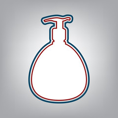 Gel, Foam Or Liquid Soap. Dispenser Pump Plastic Bottle silhouet