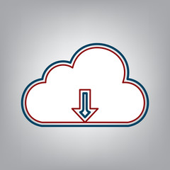 Cloud technology sign. Vector. Dark red, transparent and midnigh