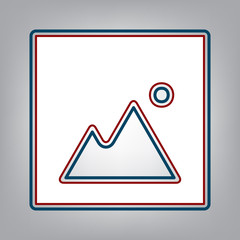 Image sign illustration. Vector. Dark red, transparent and midni